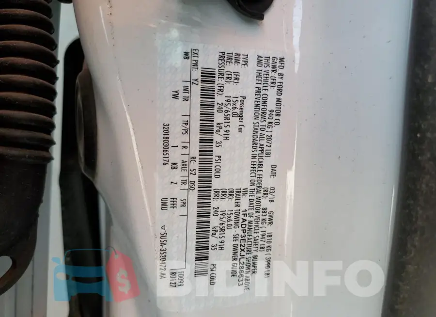 1FADP3E2XJL286633 Photo# 13