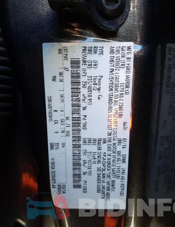1FADP3L98GL362875 Photo# 12