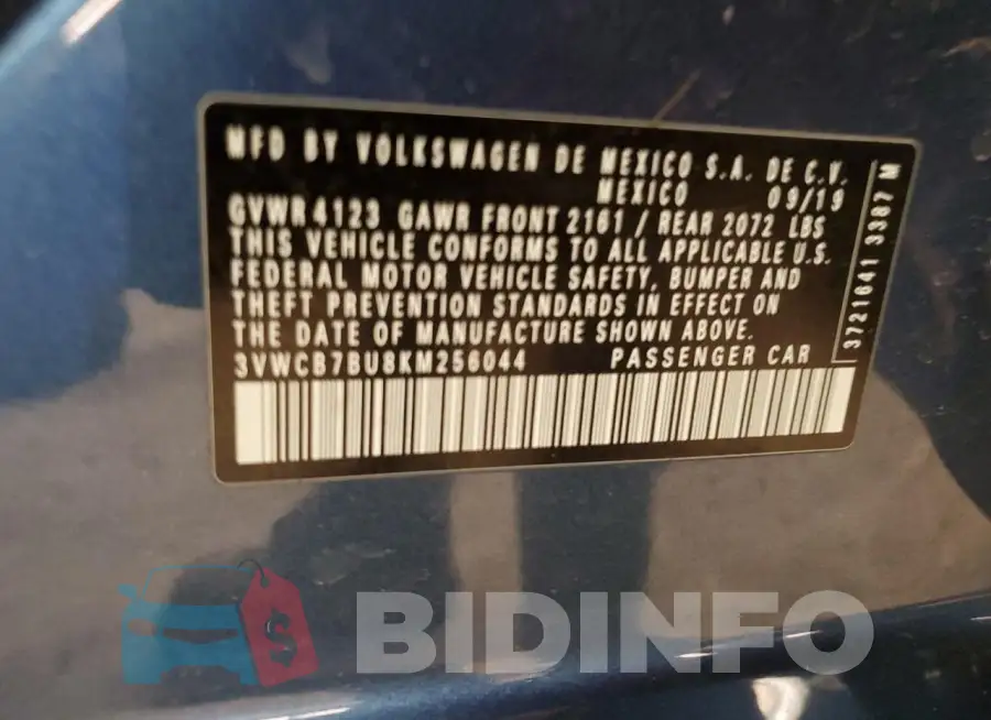 3VWCB7BU8KM256044 Photo# 13