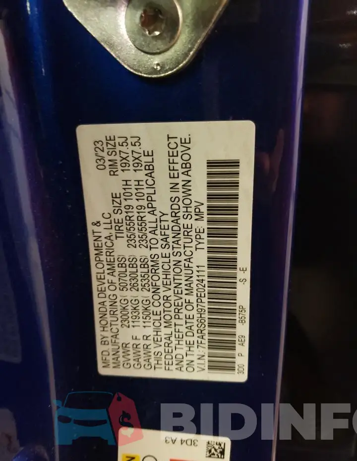 7FARS6H97PE024111 Photo# 12