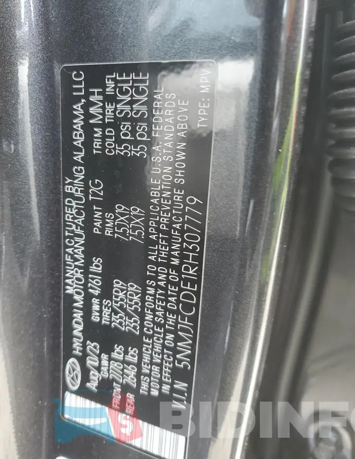 5NMJFCDE1RH307779 Photo# 13