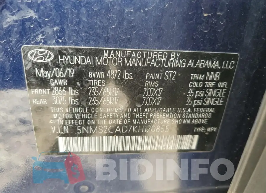 5NMS2CAD7KH120855 Photo# 12