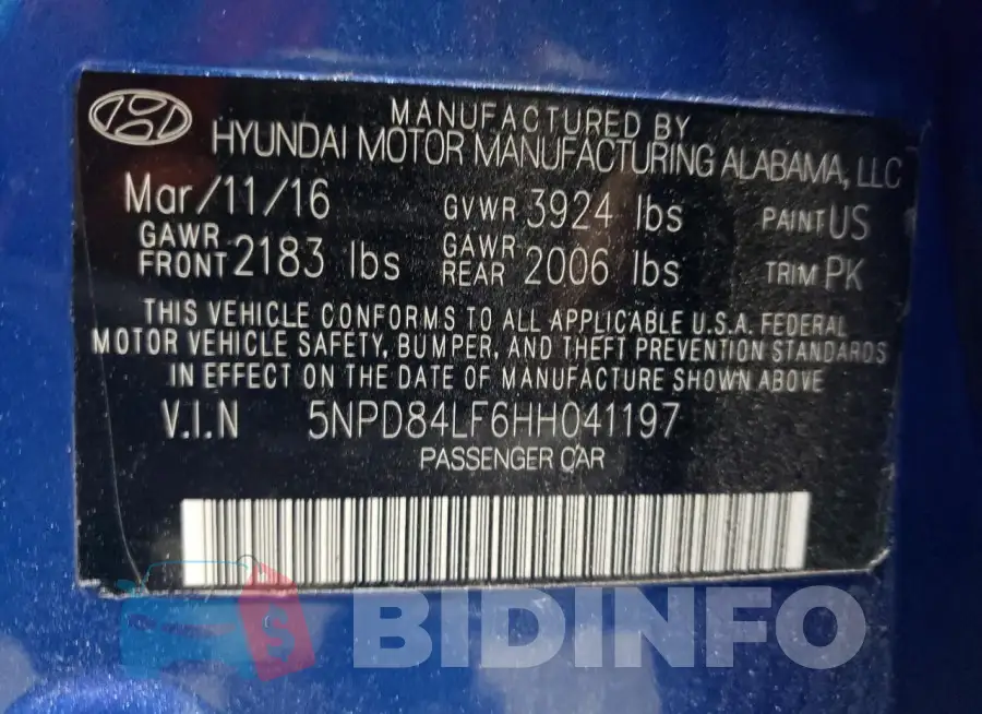 5NPD84LF6HH041197 Photo# 13