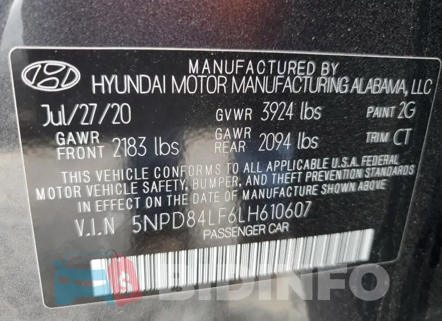5NPD84LF6LH610607 Photo# 13