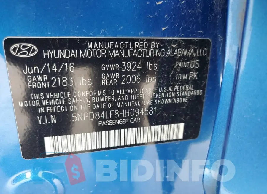 5NPD84LF8HH094581 Photo# 13