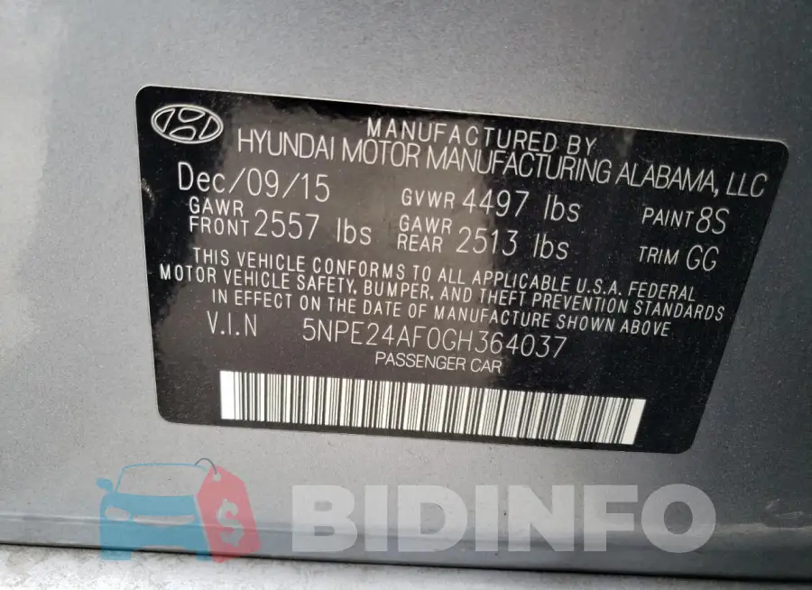 5NPE24AF0GH364037 Photo# 12
