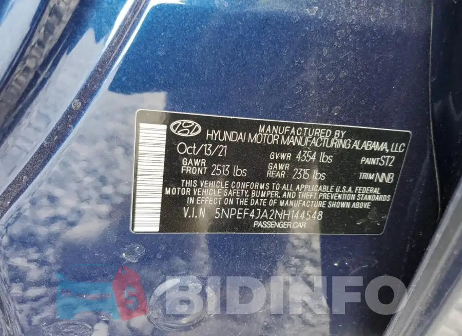 5NPEF4JA2NH144548 Photo# 13
