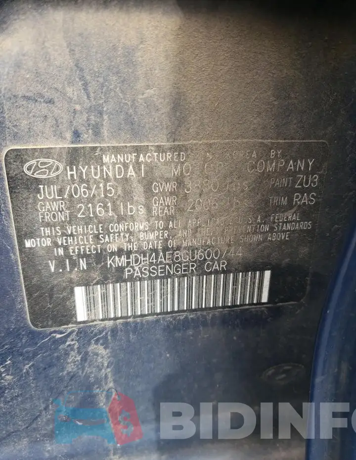 KMHDH4AE8GU600744 Photo# 13