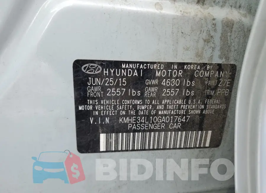 KMHE34L10GA017647 Photo# 12