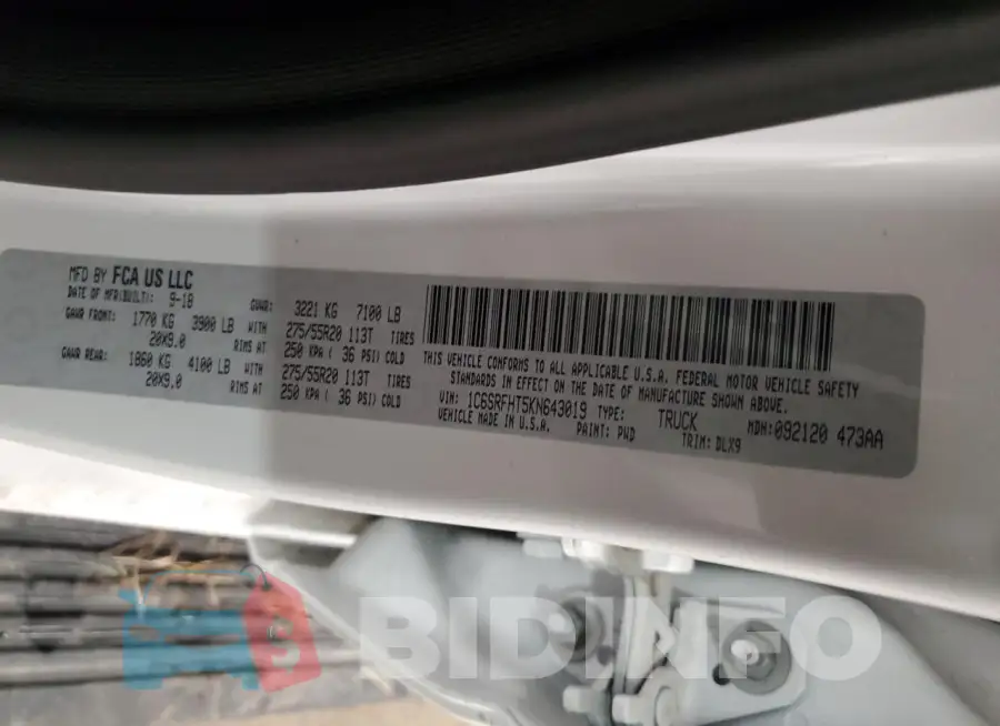 1C6SRFHT5KN643019 Photo# 13