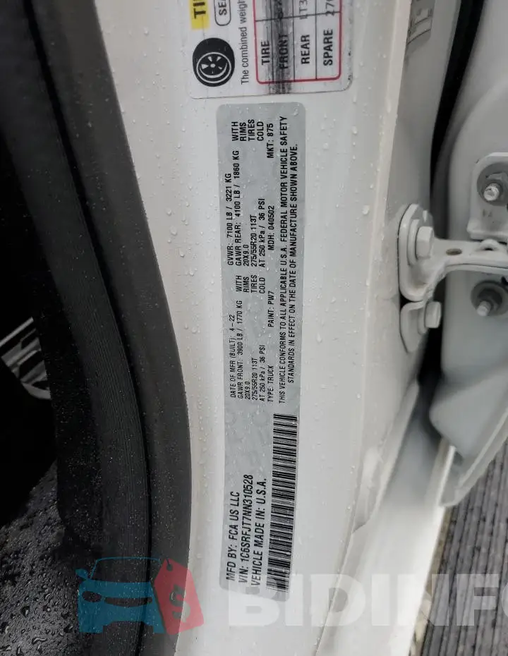 1C6SRFJT7NN310528 Photo# 12