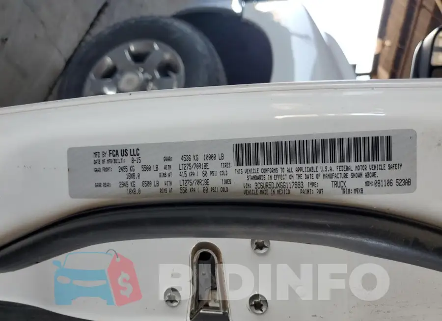 3C6UR5DJXGG117993 Photo# 12