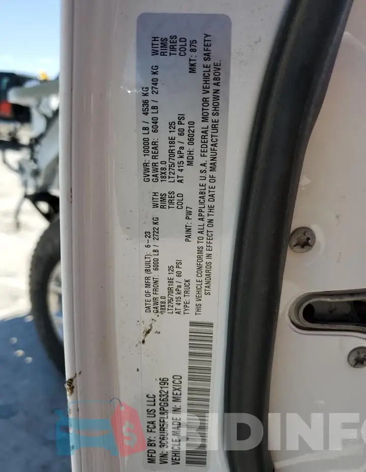3C6UR5FL8PG632196 Photo# 13