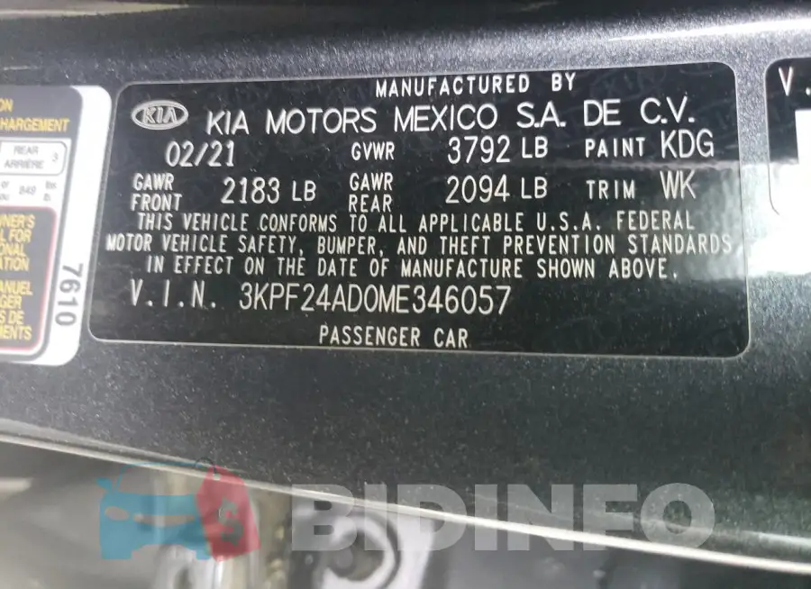 3KPF24AD0ME346057 Photo# 12