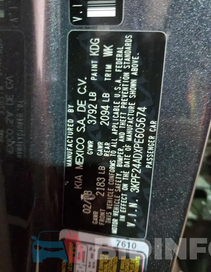 3KPF24ADXPE605674 Photo# 13