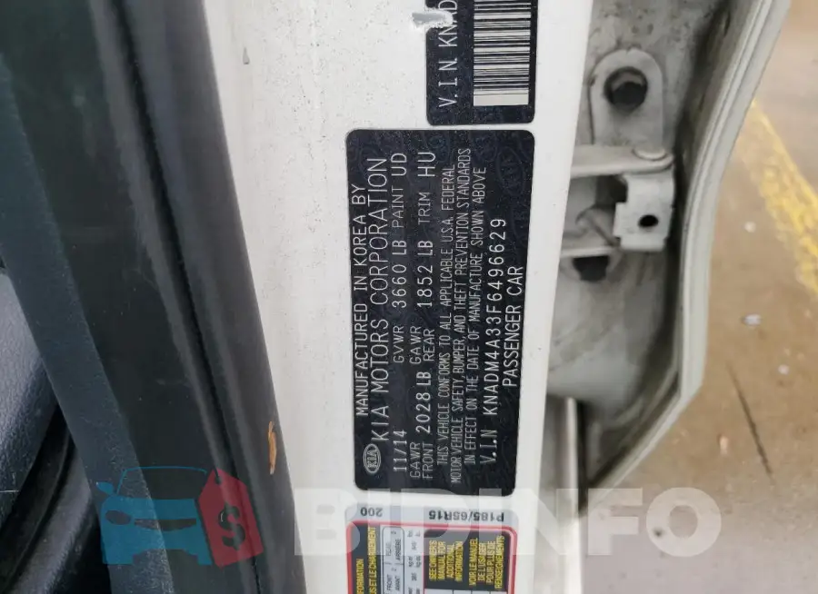 KNADM4A33F6496629 Photo# 12