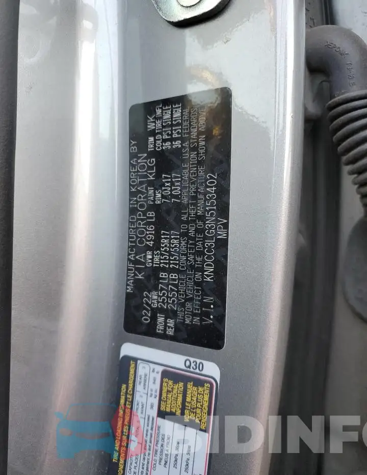 KNDCC3LG3N5153402 Photo# 12