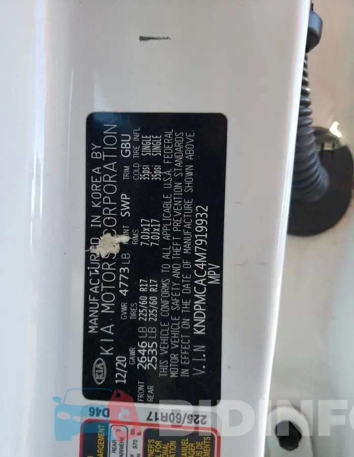 KNDPMCAC4M7919932 Photo# 13