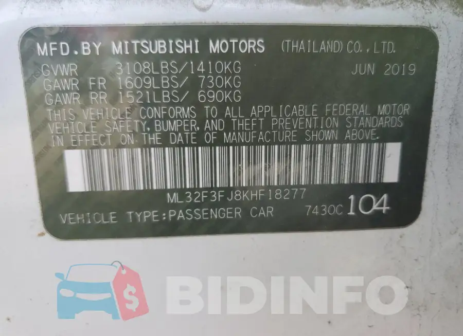 ML32F3FJ8KHF18277 Photo# 12