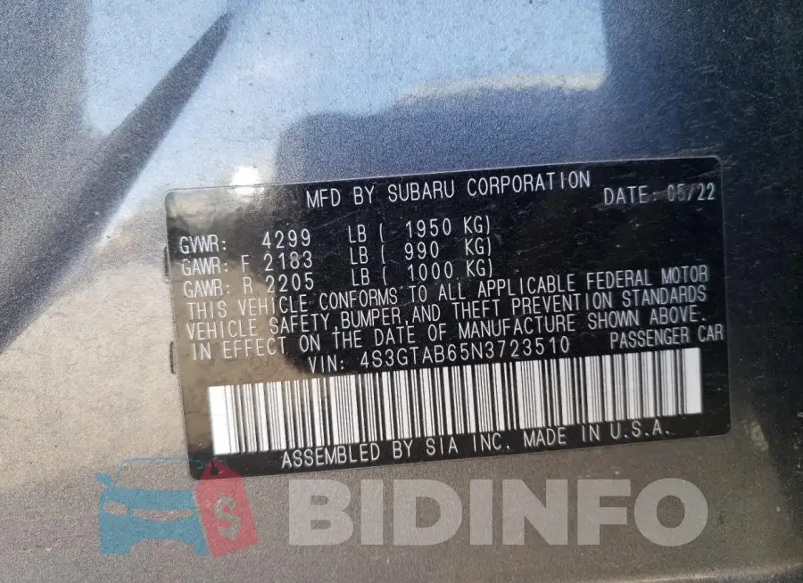 4S3GTAB65N3723510 Photo# 12