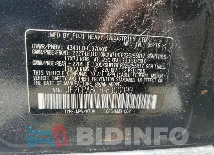 JF2GPABC3G8300099 Photo# 13