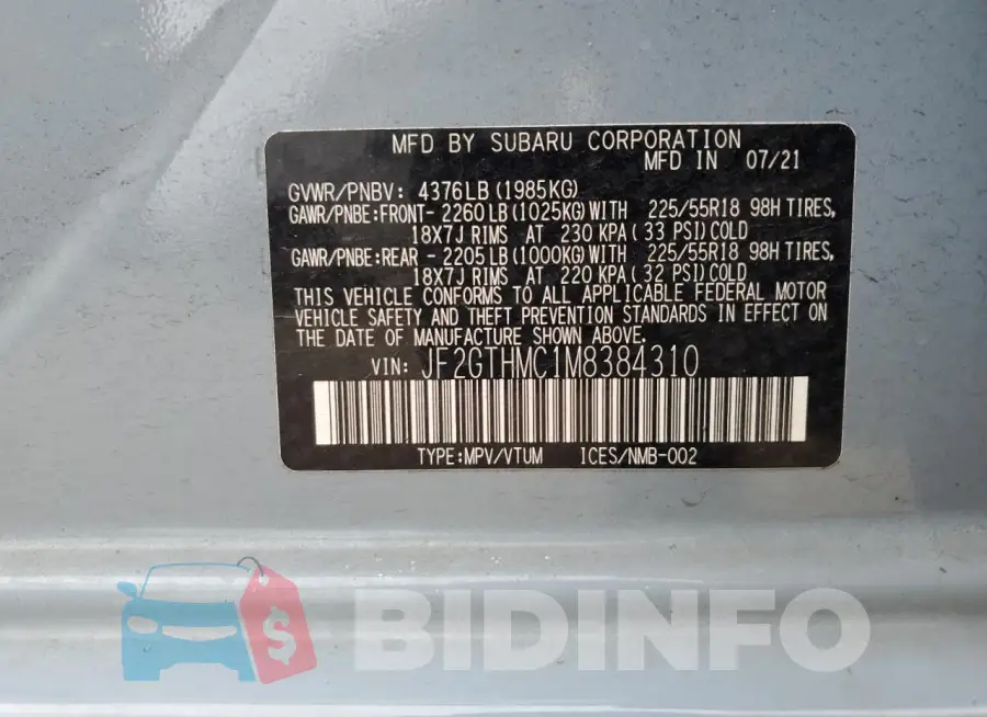 JF2GTHMC1M8384310 Photo# 12
