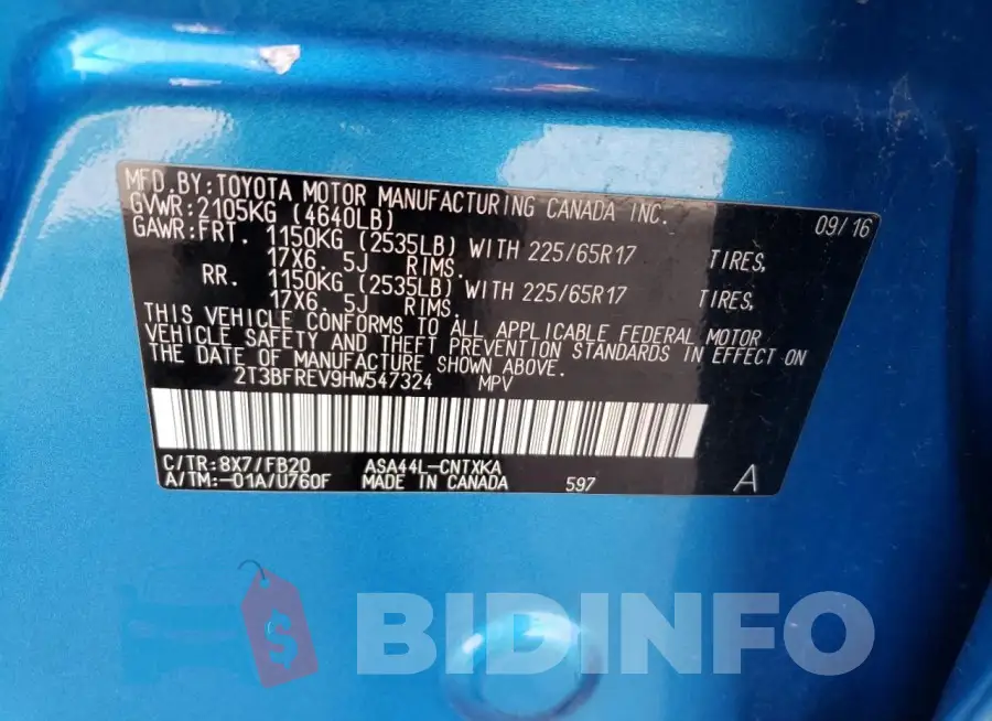 2T3BFREV9HW547324 Photo# 12