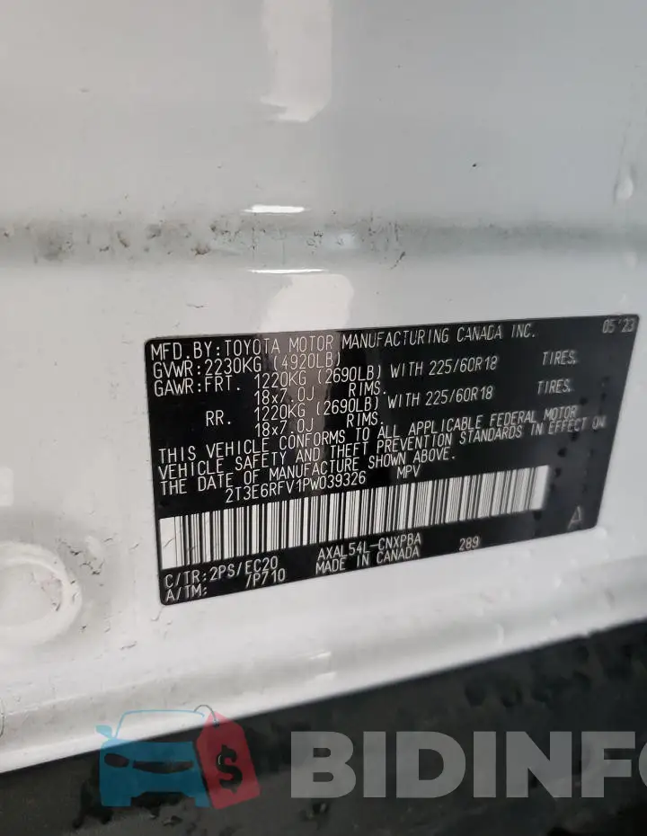 2T3E6RFV1PW039326 Photo# 12
