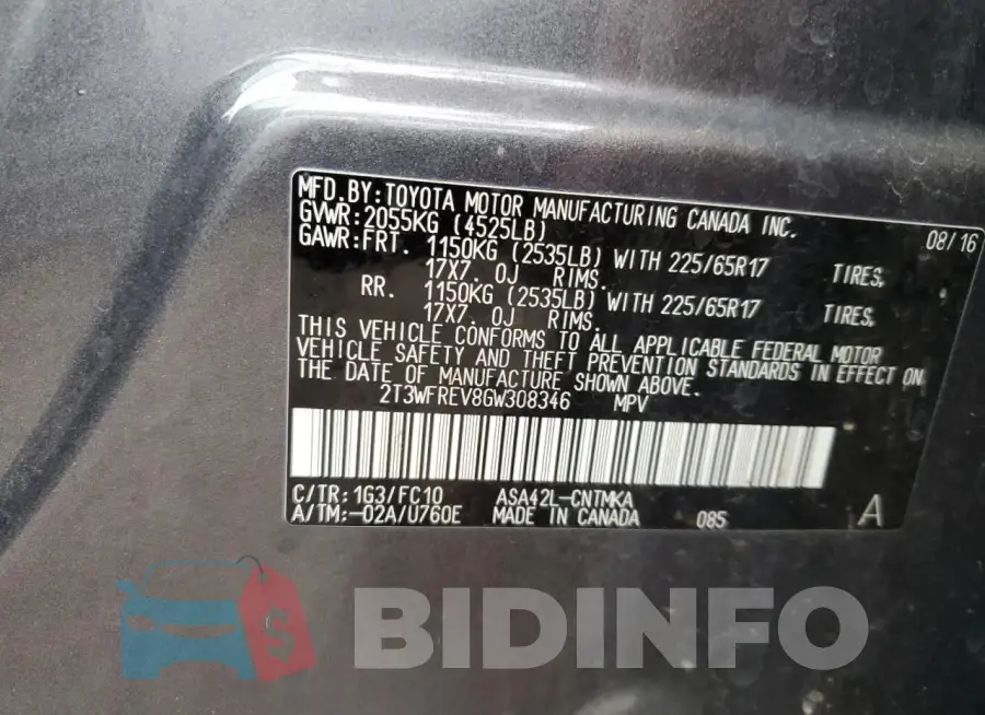 2T3WFREV8GW308346 Photo# 13
