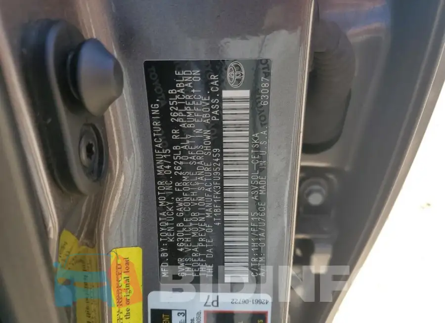 4T1BF1FK3FU952459 Photo# 12
