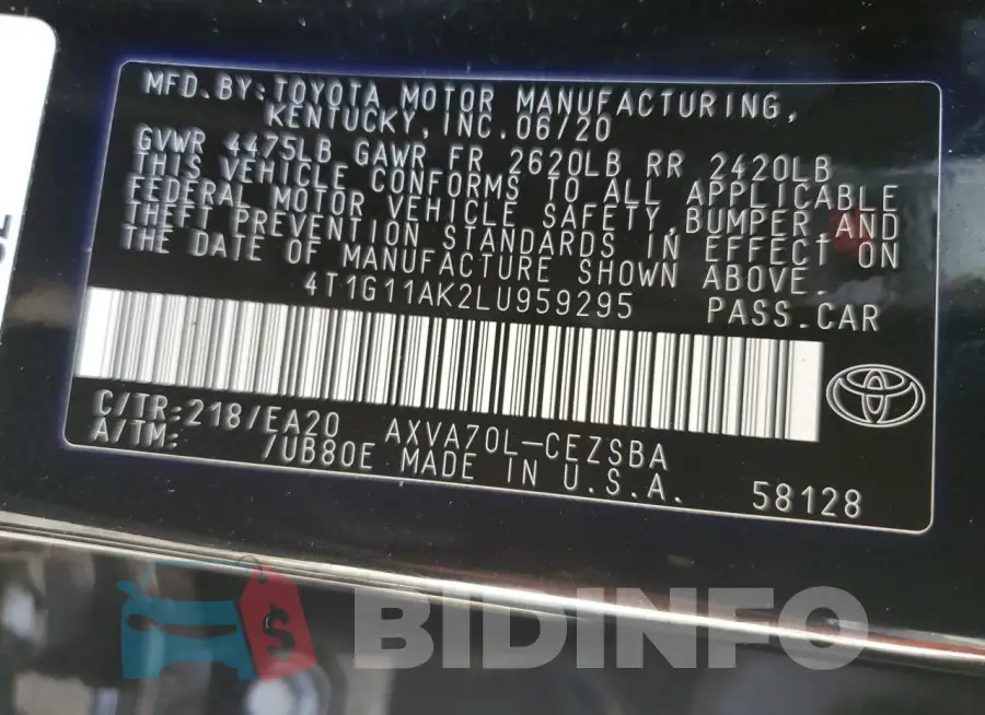 4T1G11AK2LU959295 Photo# 13