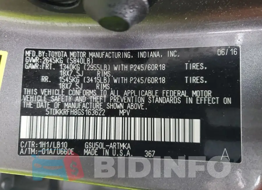 5TDKKRFH8GS163622 Photo# 13