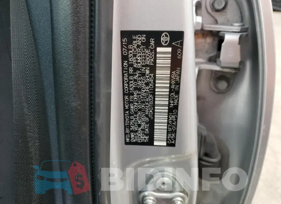 JTDKDTB32F1105454 Photo# 13