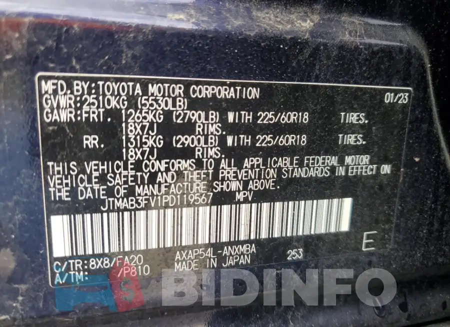 JTMAB3FV1PD119567 Photo# 12
