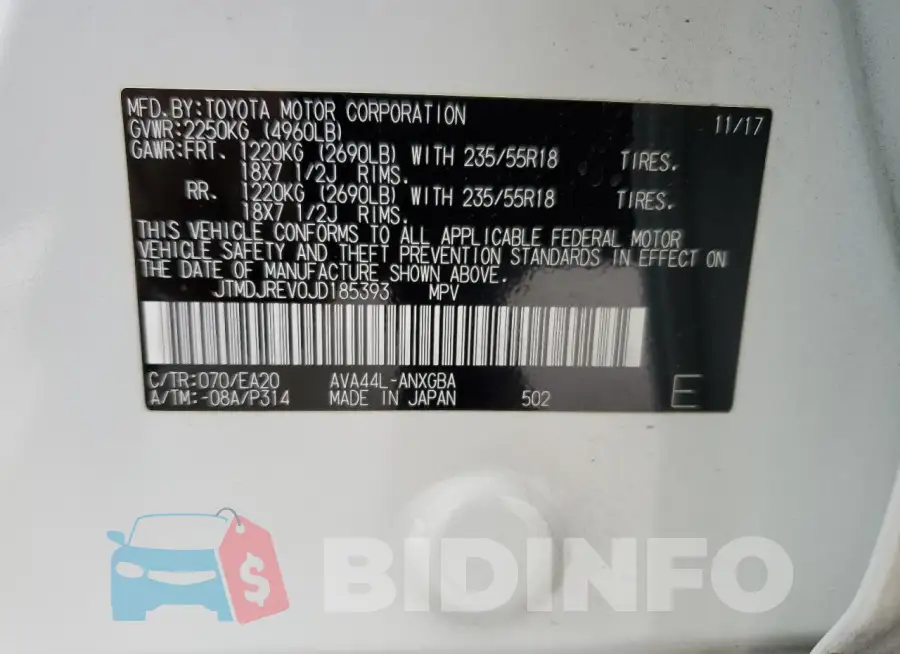 JTMDJREV0JD185393 Photo# 13