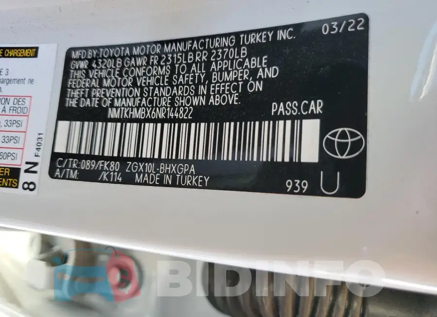 NMTKHMBX6NR144822 Photo# 12