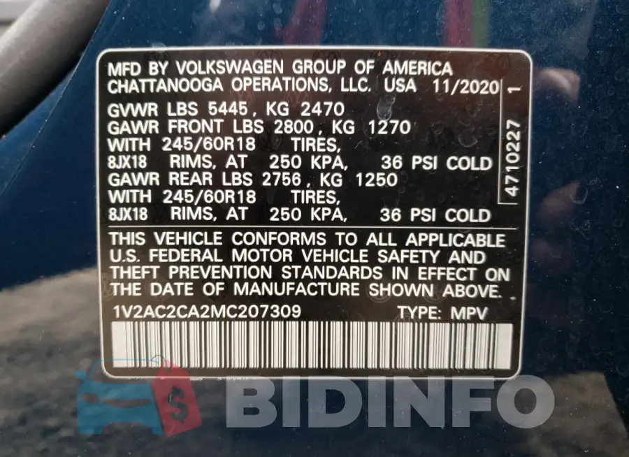 1V2AC2CA2MC207309 Photo# 13