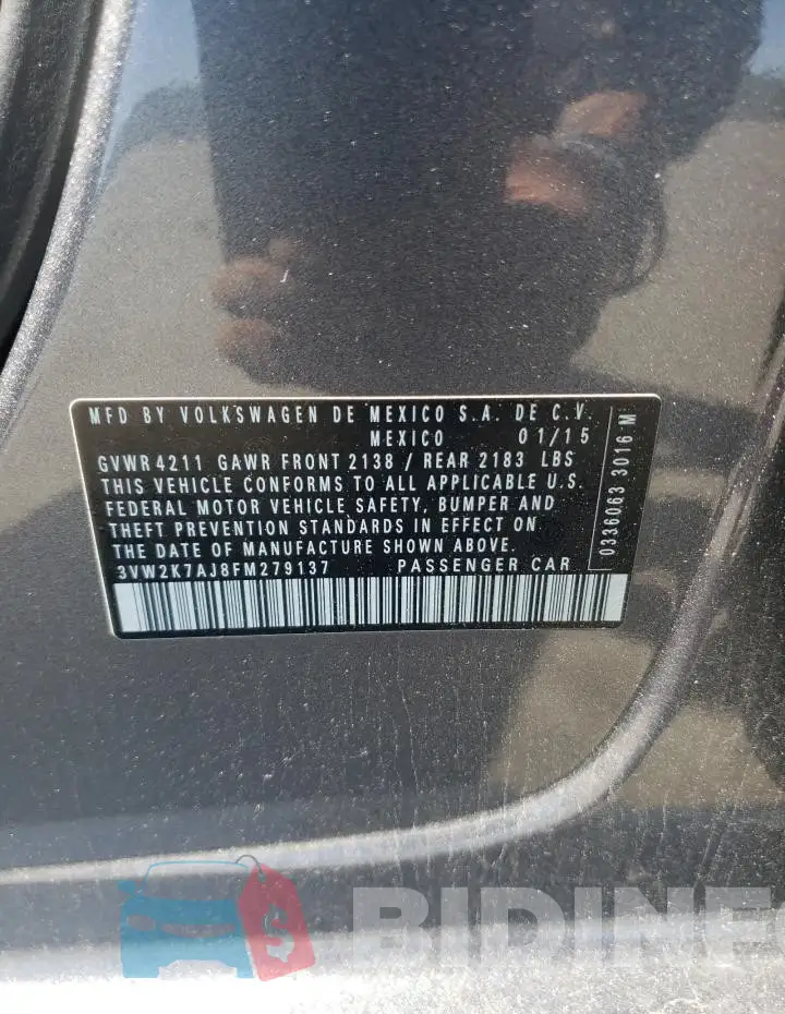 3VW2K7AJ8FM279137 Photo# 12
