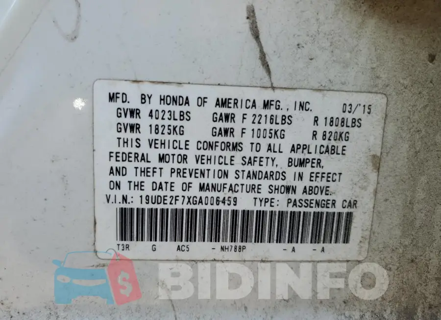 19UDE2F7XGA006459 Photo# 12