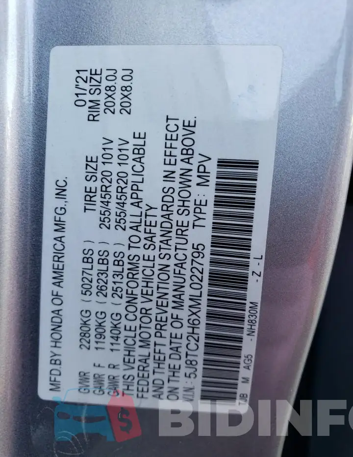 5J8TC2H6XML022795 Photo# 12