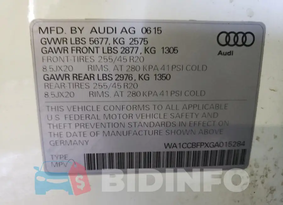 WA1CCBFPXGA015284 Photo# 12