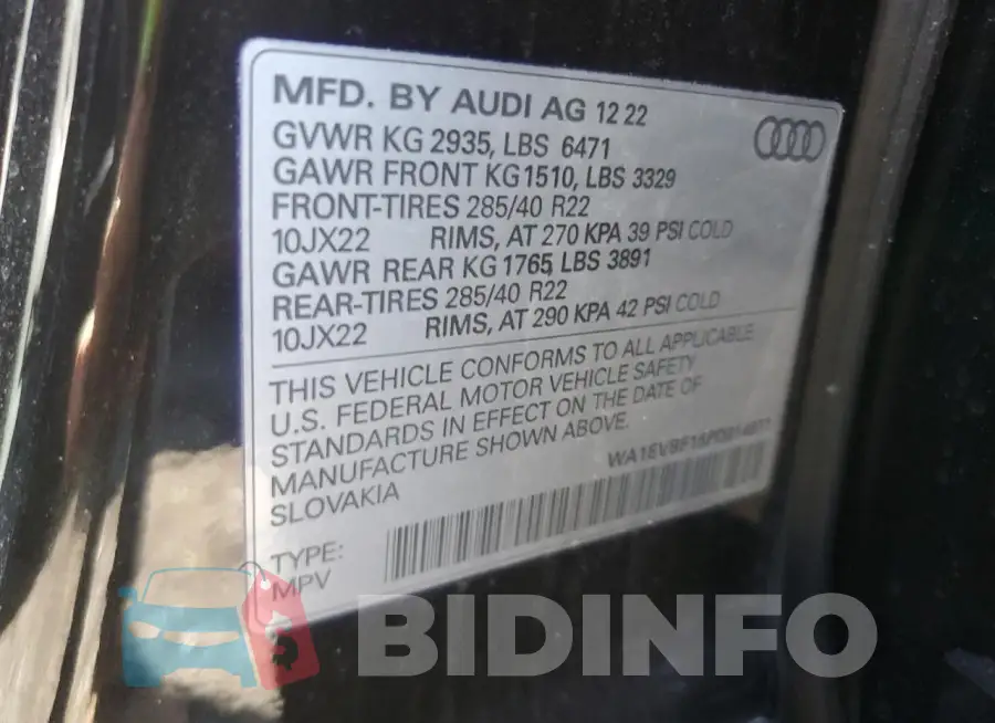WA1EVBF15PD014671 Photo# 13