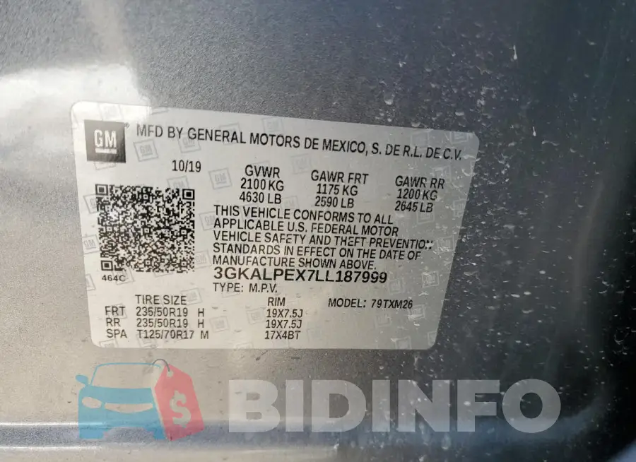 3GKALPEX7LL187999 Photo# 14