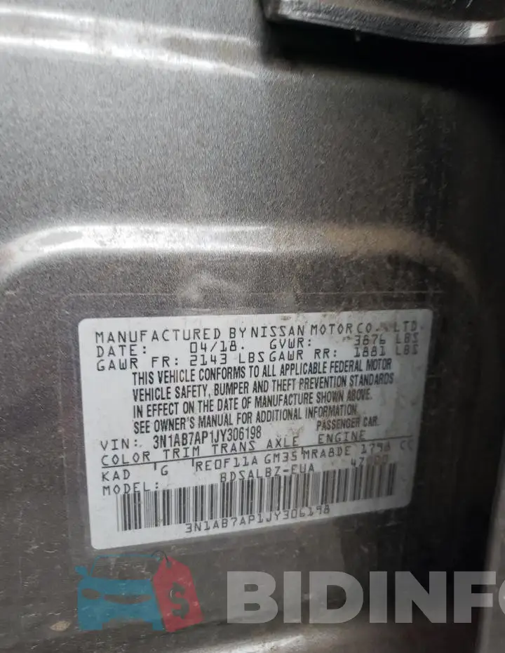 3N1AB7AP1JY306198 Photo# 12