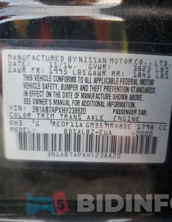 3N1AB7APXHY238820 Photo# 12