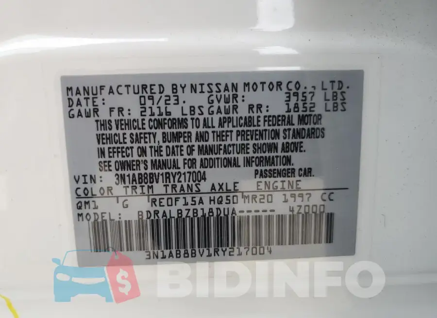 3N1AB8BV1RY217004 Photo# 13