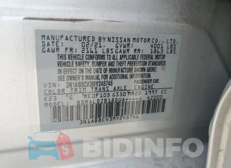 3N1AB8CV3MY248746 Photo# 12