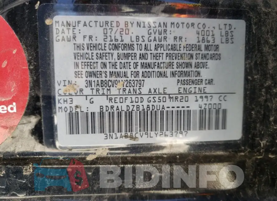 3N1AB8CV9LY263797 Photo# 12