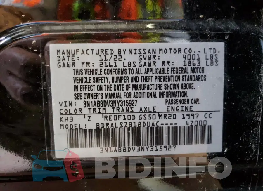 3N1AB8DV3NY315927 Photo# 12