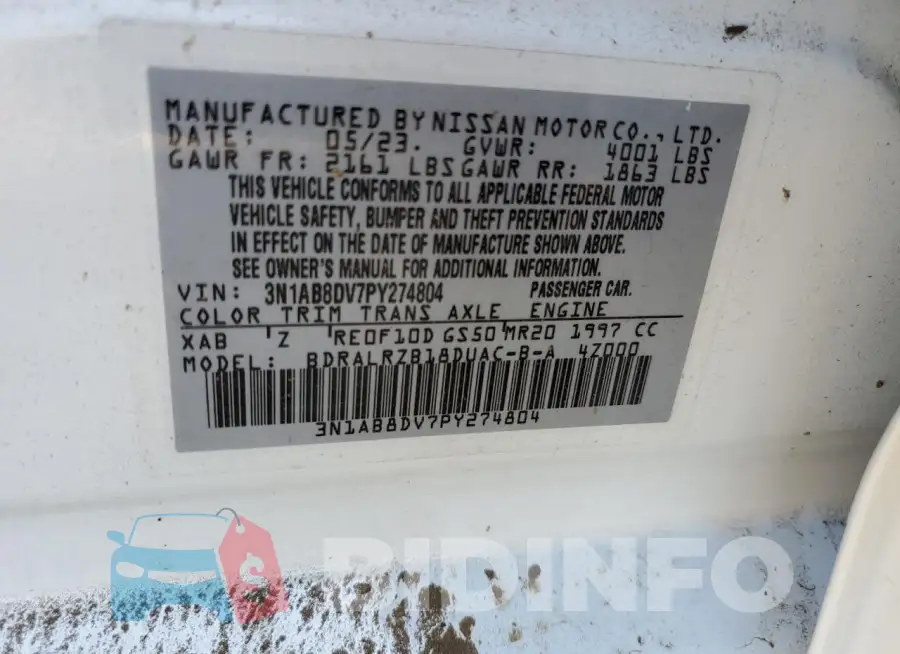 3N1AB8DV7PY274804 Photo# 13